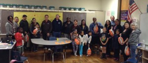 National City mayor, Ron Morrison, at Lincoln Acres Elementary school handing out turkeys.