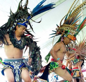 The Mexi’cayotl Indio Cultural dancers perform at May 1st event in Chula Vista. 