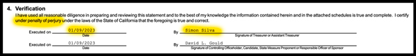 Simon Silva signed report
