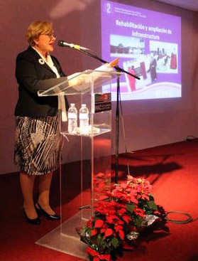 Lic. Eloisa Arnaiz Rosas en su segundo informe de Actividades del IMAC.