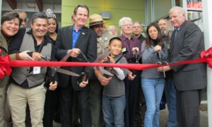 Grand opening of the new Lincoln Acres library, park and community room with National City Mayor Ron Morrison (center) and County Supervisor Greg Cox (right).
