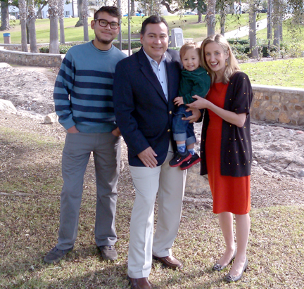 Steve Castañeda with his wife Tanya, and two sons Andrew 19; Rocco John 2 yrs.
