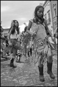 Dancers in a Street Parade During the Fiesta for St. Michael