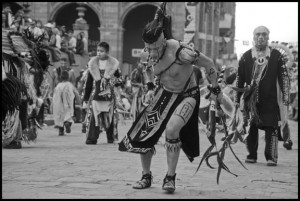 Dancers in a Street Parade During the Fiesta for St. Michael