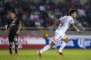 Javier Salas scores the tying goal in the 62nd minute to tie the game. Photo by Club Tijuana