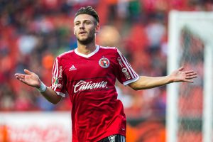 Jose Garcia celebrates goal. Photo by Club Tijuana