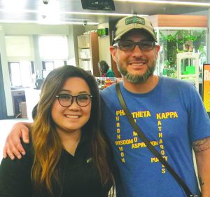 Miramar College scholars Randall Dexter and Thaimae Le celebrate their recognition as All-California team members.