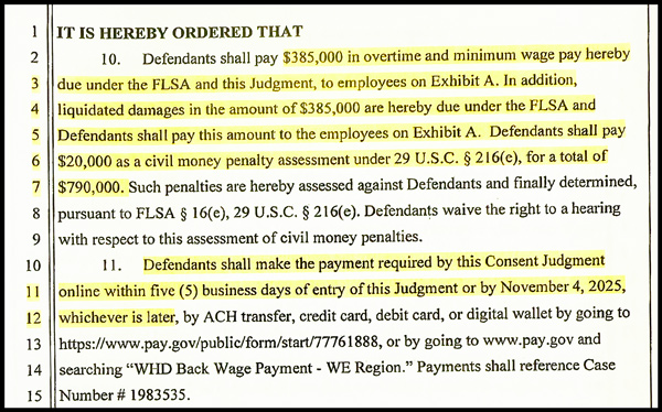 Alta Drywall payments