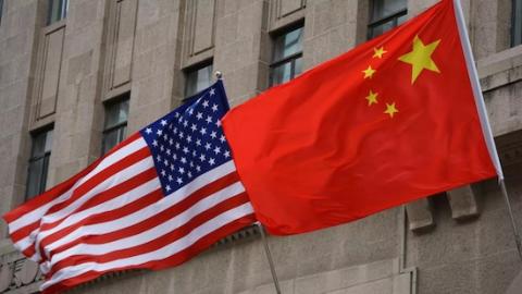 US China flags